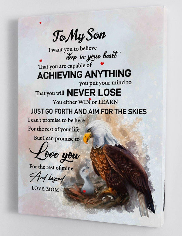 To My Son - From Mom - Framed Canvas Gift MS028 - DivesArt LLC